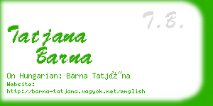 tatjana barna business card
